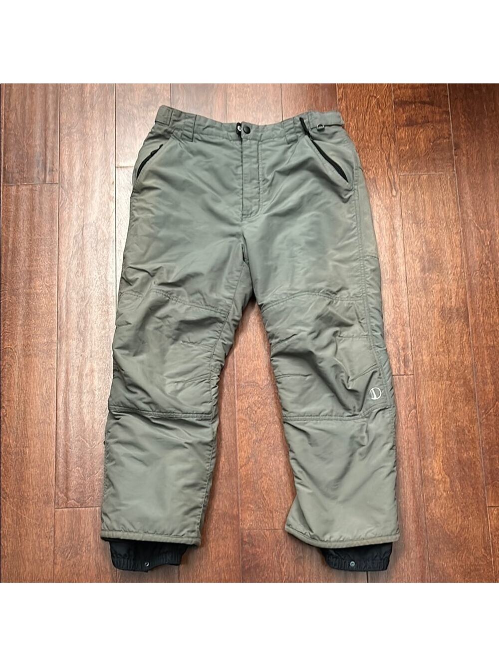 Black Dot Boy’s Olive Green Snow Pants, Size Large
